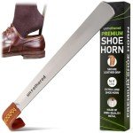 Long Metal Shoe Horn with Leather Handle