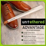 Long Metal Shoe Horn with Leather Handle