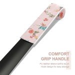 16.5-Inch Long Handle Metal Shoe Horn - Pink Flower
