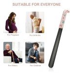 16.5-Inch Long Handle Metal Shoe Horn - Pink Flower