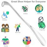 Long Handled Shoe Horn for Seniors - Silver