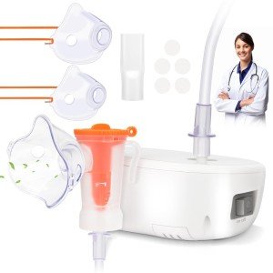 Mesh Spacer Compressor Mesh Breathing Machine with Mouthpiece Masks Desktop for Kids and Adults, White