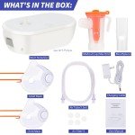 Mesh Spacer Compressor Mesh Breathing Machine with Mouthpiece Masks Desktop for Kids and Adults, White