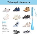 Adjustable Long Handle Travel Shoe Horn Set