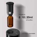 Airversa Waterless Diffuser for Essential Oil Nebulizer Battery Operated Mini Scent Air Machine Aromatherapy Atomizing Diffuser 1/2/3H/Continous Mode 3 Mist Level for Home Room Cars Office AN6 Black