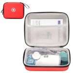 Fukumi Carrying Case for Portable Nebulizer, Travel Medical Bag, Hard Emergency Medical Bag for Inhaler Spacer Case for Kids and Adults, Masks, Asthma Accessories Case for Medicin (Red) MB02-R