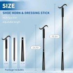 Black Shoe Horn and Dressing Stick
