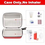 Fukumi Carrying Case for Portable Nebulizer, Travel Medical Bag, Hard Emergency Medical Bag for Inhaler Spacer Case for Kids and Adults, Masks, Asthma Accessories Case for Medicin (Red) MB02-R