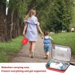 Fukumi Carrying Case for Portable Nebulizer, Travel Medical Bag, Hard Emergency Medical Bag for Inhaler Spacer Case for Kids and Adults, Masks, Asthma Accessories Case for Medicin (Red) MB02-R