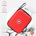 Fukumi Carrying Case for Portable Nebulizer, Travel Medical Bag, Hard Emergency Medical Bag for Inhaler Spacer Case for Kids and Adults, Masks, Asthma Accessories Case for Medicin (Red) MB02-R