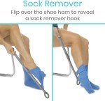 Vive Sock Aid and Shoe Horn Kit - Adjustable Reach