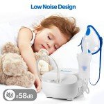 Nebulizer Machine for Adults Kids, Deluxe Breathing Treatment Machine Asthma Nebulizador, Included Masks, Tubing and Mouthpiece Accessories Replacement Kit, White