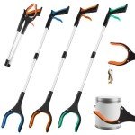 32" Foldable Grabber Tool with Magnetic Tip - 3-Pack