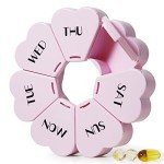 Cute Weekly Pill Organizer, Pink, 7 Days, Floral