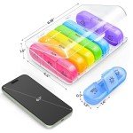 AUVON Weekly Pill Organizer - 7-Day, 3-Times Daily