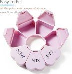 Cute Weekly Pill Organizer, Pink, 7 Days, Floral