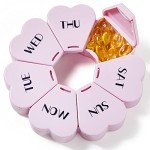 Cute Weekly Pill Organizer, Pink, 7 Days, Floral
