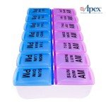 Apex Color-Coded Weekly Pill Organizer for Meds