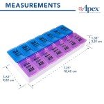 Apex Color-Coded Weekly Pill Organizer for Meds