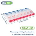 EZY DOSE 7-Day Pill Organizer with Easy Push Buttons