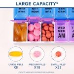 Apex Color-Coded Weekly Pill Organizer for Meds