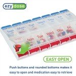 EZY DOSE 7-Day Pill Organizer with Easy Push Buttons