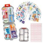 BBKON Travel Pill Organizer with 260 Labels