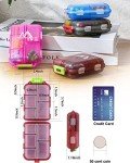 Travel Pill Organizer with 164 Labels and 10 Compartments