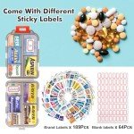 BBKON Travel Pill Organizer with 260 Labels