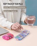 Travel Pill Organizer with 164 Labels and 10 Compartments