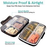 Large Portable Travel Pill Organizer with 8 Compartments