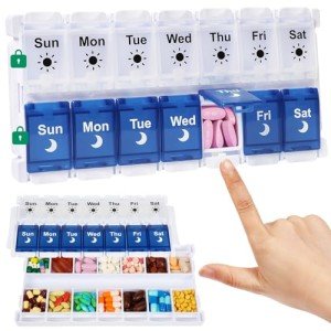 Weekly Pill Organizer for AM/PM Meds – 7 Days