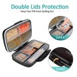 Large Portable Travel Pill Organizer with 8 Compartments