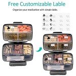 Large Portable Travel Pill Organizer with 8 Compartments