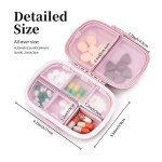 Travel Pill Organizer - 3 Pack, 8 Compartments