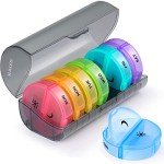 SUKUOS 7-Day Pill Organizer with 2 Compartments