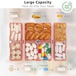 FYY Portable Weekly Pill Organizer with 7 Compartments