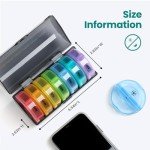 SUKUOS 7-Day Pill Organizer with 2 Compartments