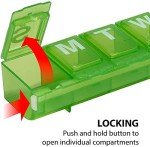 Weekly Pill Organizer with Locking Compartments