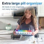 Extra Large Pill Case with Transparent Lids