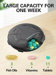 Weekly Portable Pill Organizer - 7 Day, Black - 2 Pack