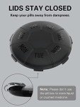 Weekly Portable Pill Organizer - 7 Day, Black - 2 Pack