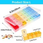 Weekly Large Pill Organizer with 4 Compartments