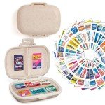 Portable Pill Organizer with 189 Medicine Labels