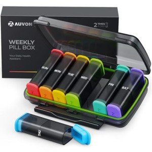 AUVON Weekly Pill Organizer for AM/PM Meds
