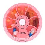 7-Compartment Weekly Pill Organizer - Pink Travel Case