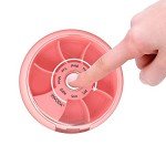 7-Compartment Weekly Pill Organizer - Pink Travel Case