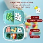 5 Pack Weekly Pill Organizer with 8 Compartments