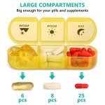 7-Day Travel Pill Organizer with Large Compartments