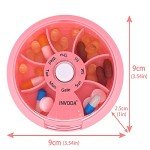 7-Compartment Weekly Pill Organizer - Pink Travel Case